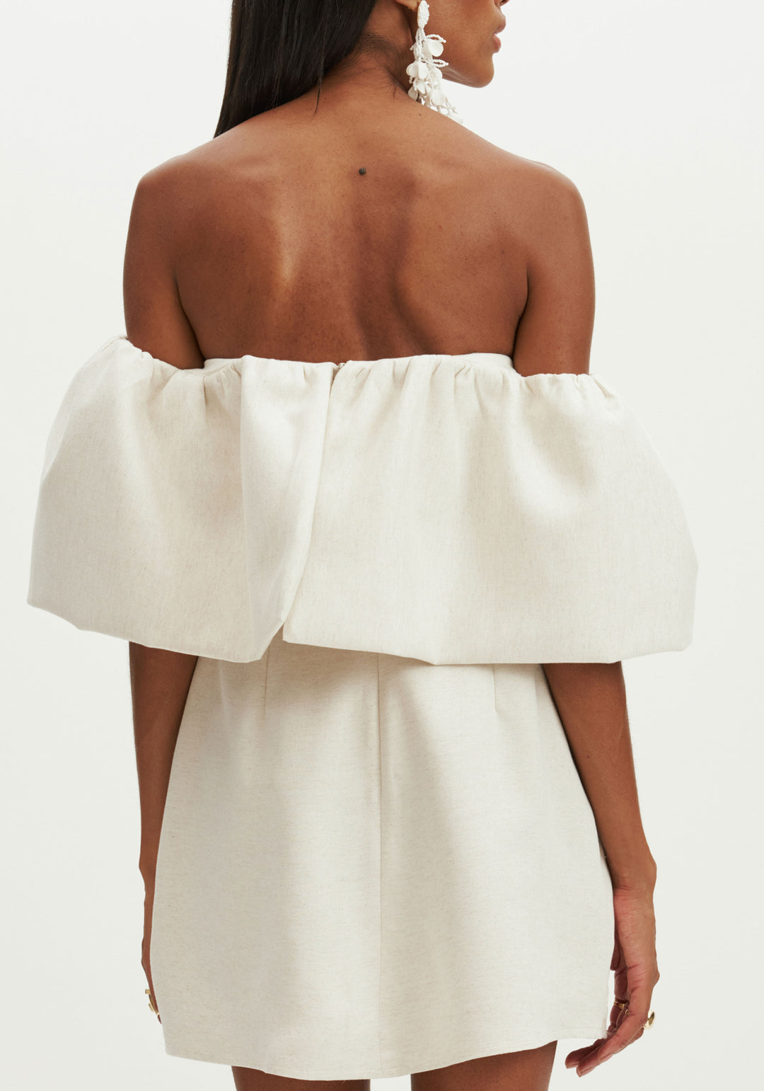 Natural embroidery dress