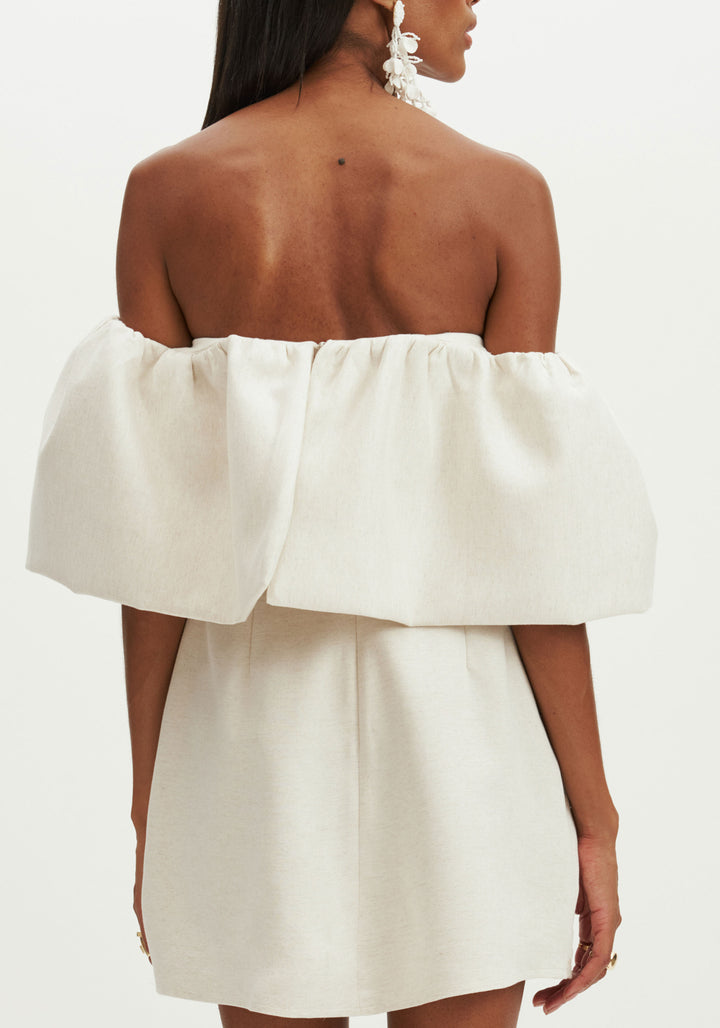 Natural embroidery dress