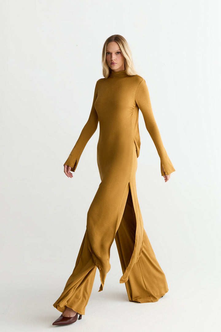 MICAELA GOLDEN BLOUSE AND PANTS SET