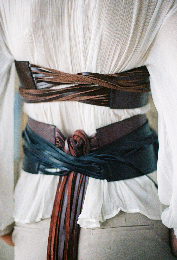 VIENTO LEATHER BELT BURGUNDY