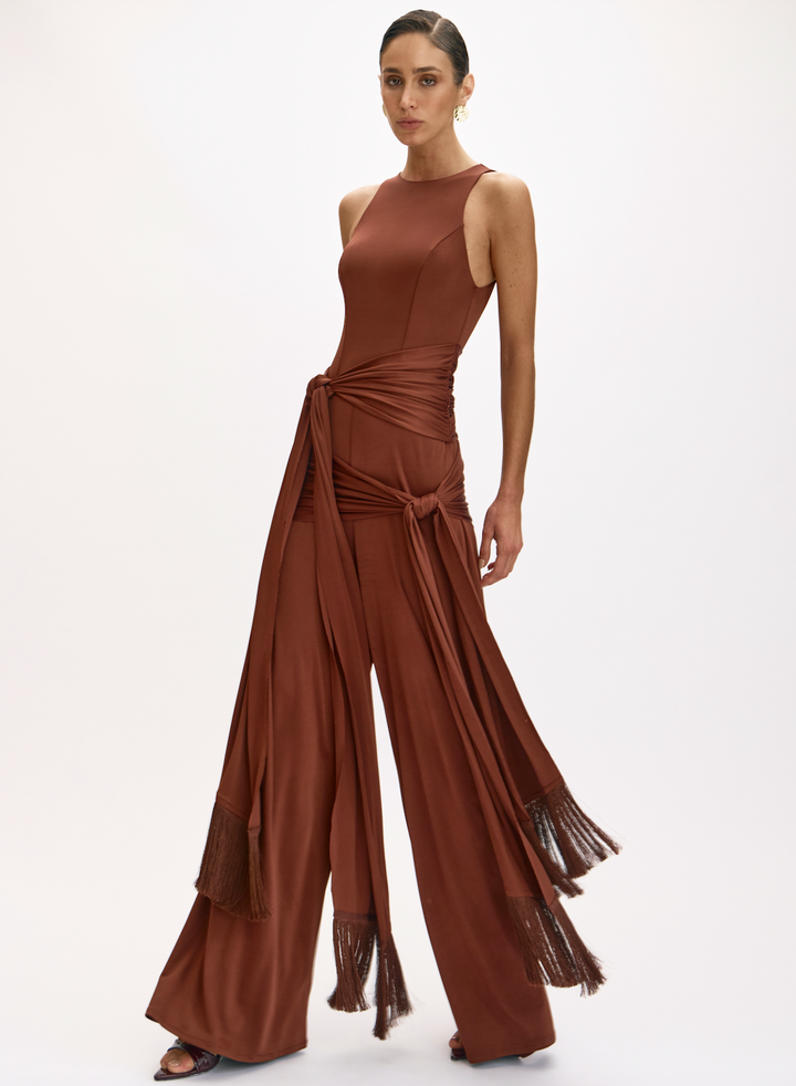 BEATEN FRINGE JUMPSUIT