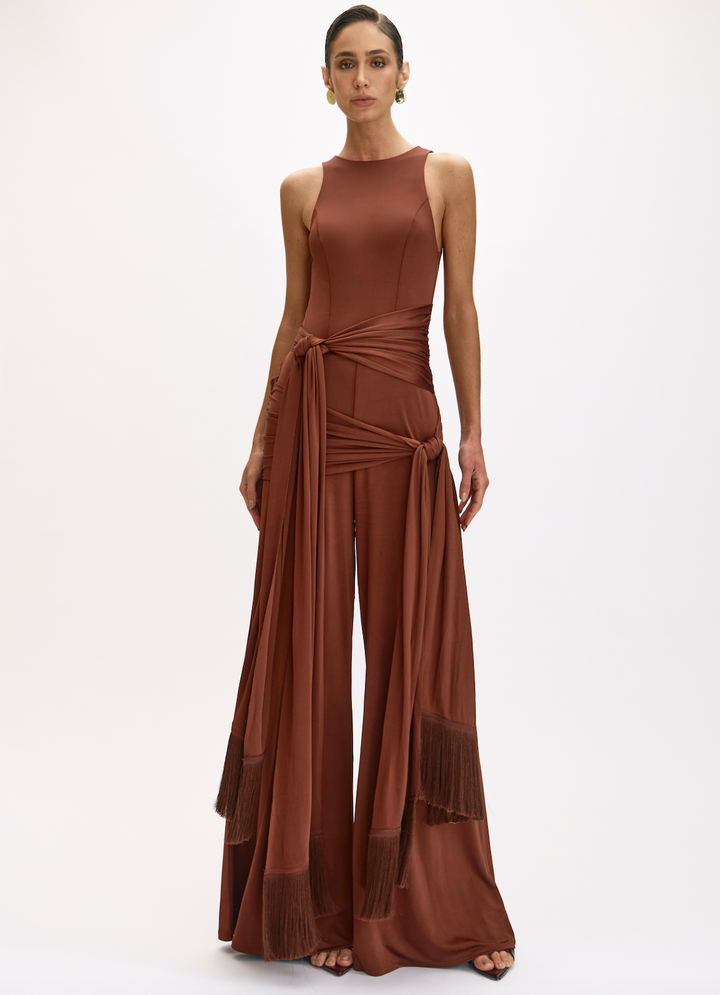 BEATEN FRINGE JUMPSUIT