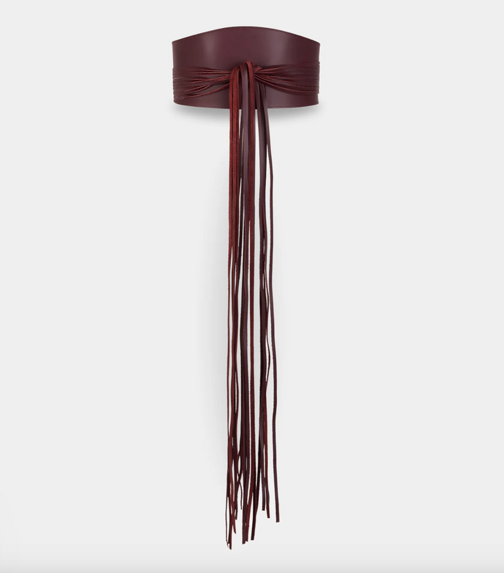 VIENTO LEATHER BELT BURGUNDY