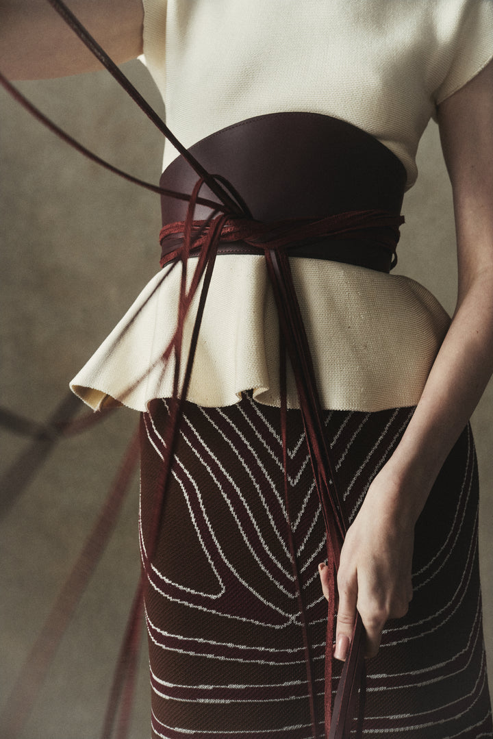 VIENTO LEATHER BELT BURGUNDY