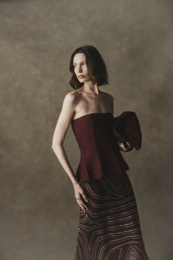 COQUETA TOP BURGUNDY